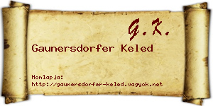 Gaunersdorfer Keled névjegykártya